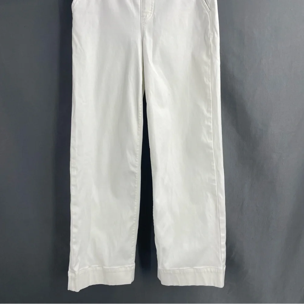 SPANX Stretch Twill Cropped Wide Leg Bright White Comfort Business Casual Pant - Picture 7 of 12